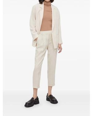 Sisley Lapel-Collar Open-Front Blazer - Natural