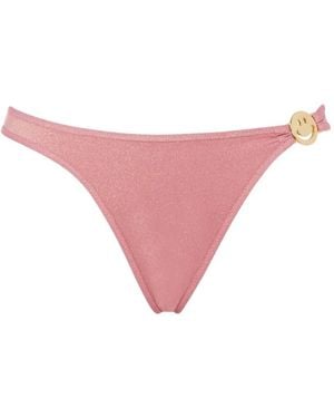 Moschino Smiley Lurex Jersey Swim Briefs - Pink