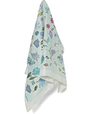 Furla Floral-print Scarf - ブルー
