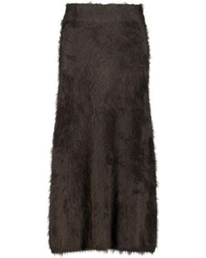 Lisa Yang Asta Elasticated-Waist Midi Skirt - Brown