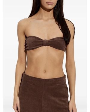 Perfect Moment Terry-Cloth Bandeau Top - Brown