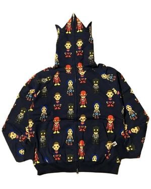 A Bathing Ape X Dc Comics Graphic-Print Zip-Up Hoodie - Blue