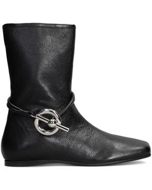 OTTANGE Leather Ankle Boots - Black