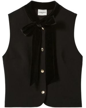 Claudie Pierlot Top Mit Samtschleife - Schwarz