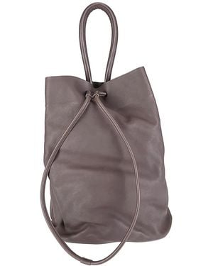 Uma Wang Drawstring-detail bucket bag - Braun