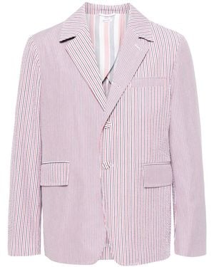 Thom Browne Striped Single-Breasted Blazer - Pink