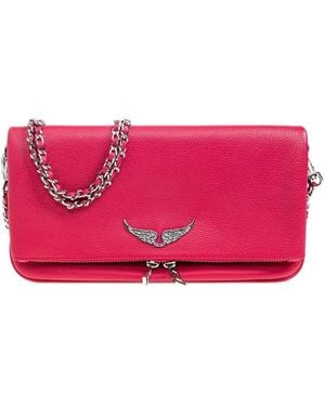 Zadig & Voltaire Rock Leather Shoulder Bag - Pink