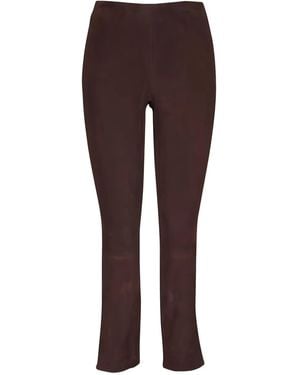 Vince Suede Split-Hem Pants - Brown