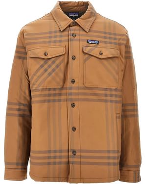 Patagonia Plaid Padded Overshirt - Brown