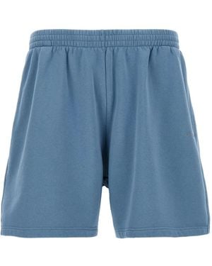 Balenciaga Bermudas con logo bordado - Azul