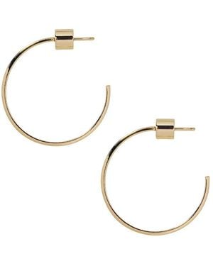 Jennifer Fisher Aros Flat Thread En Oro Amarillo De 14 Ct - Blanco