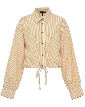 Rag & Bone Striped Drawstring-Hem Shirt - Natural