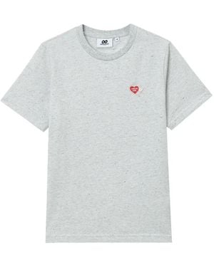 Chocoolate Heart-Motif T-Shirt - Grey