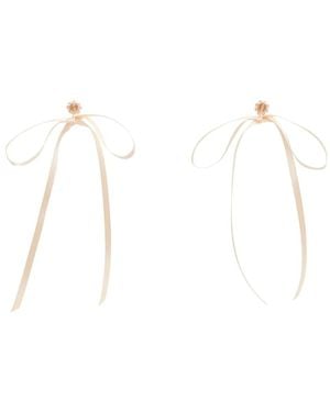 Simone Rocha Crystal Bow Earrings - Natural
