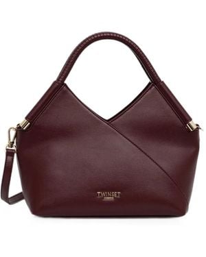 Twinset Wrapped-Effect Top-Handle Tote Bag - Purple