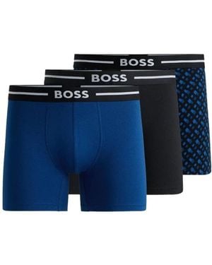 BOSS Logo-Detail Boxer Shorts (Pack Of Three) - Blue