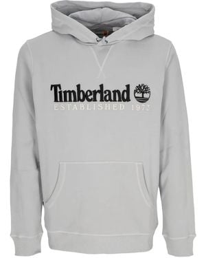 Timberland Logo-Embroidered Hoodie - Grey