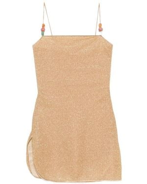 Oséree Lumieré Bead-Embellishment Mini Dress - Natural