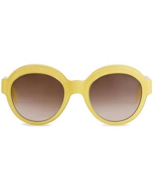 Emmanuelle Khanh Lunettes De Soleil Glossy Vanille À Monture Ronde - Jaune