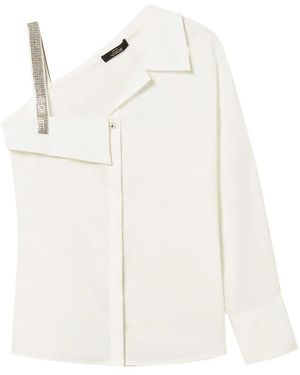 Twinset One Shoulder Poplin Shirt - White