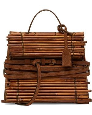 Moschino Small Tie Me Top-Handle Tote Bag - Brown
