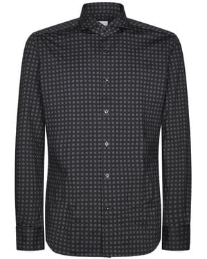 Xacus Camisa Con Motivo Geométrico - Negro