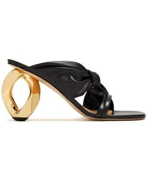 JW Anderson Chain Heel Mules - Black