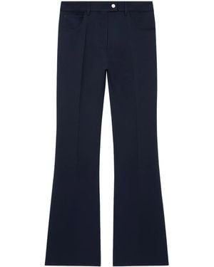 Courreges 70's Twill Bootcut Trousers - Blue