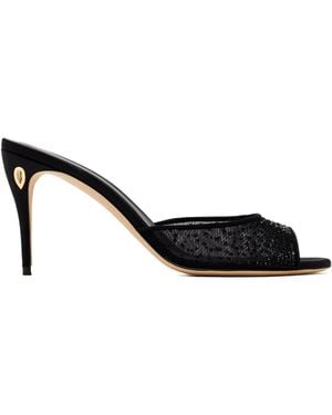 Jennifer Chamandi Guido Crystal-Embellished Sandals - Black