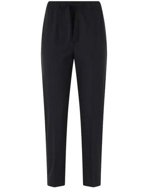 Semicouture Buddy Drawstring Pressed-Crease Trousers - Blue