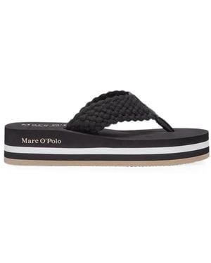 Marc O' Polo Woven-Strap Slippers - White