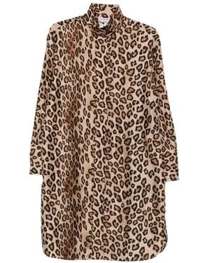 Alberto Biani Animal-Print Shirt Dress - Natural