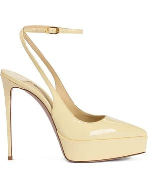 Le Silla Uma Slingback Platform-Heel Pumps - Metallic