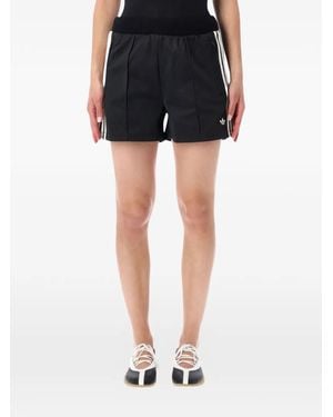adidas Logo-Print Side-Stripe Shorts - Black