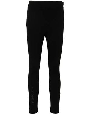 Moncler Rubberised-Logo Performance Leggings - Black