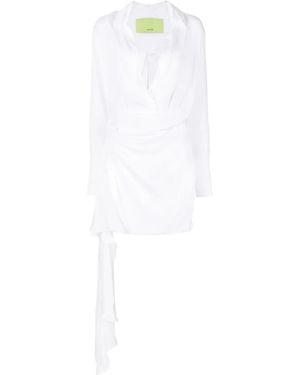 GAUGE81 V-Neck Draped Dress - White