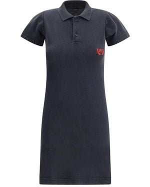Balenciaga Polo-Collar Mini Dress - Blue