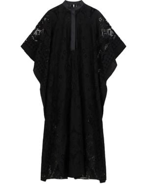 Liviana Conti Cassidy Lace-Knit Kaftan Midi Dress - Black