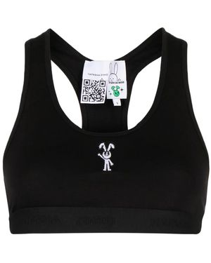 Natasha Zinko Reggiseno Sportivo Con Ricamo - Nero