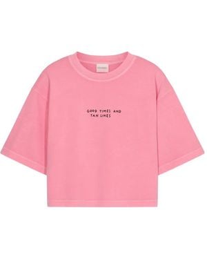 Closed Boxy Cropped T-Shirt - Pink