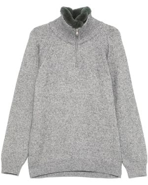 Brioni Detachable-Collar Jumper - Grey
