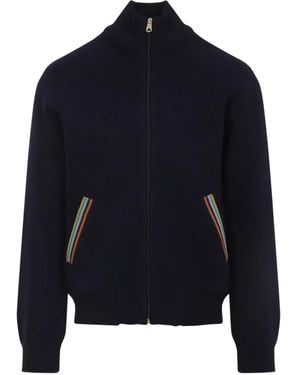 Paul Smith Zip-Up Striped Jacket - Blue