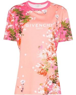 Givenchy Cherryblossom Logo Print T-Shirt - Pink