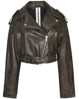 S.W.O.R.D Belted Leather Jacket - Black