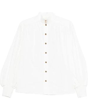 Zimmermann Mock-Neck Buttoned Blouse - White