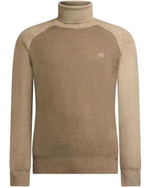 Etro Pegaso Logo Turtleneck Sweater - Brown