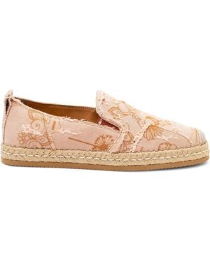 Hogan Espadrilles Frangées À Fleurs - Pink