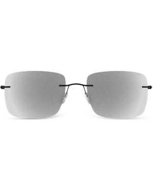 Silhouette Chesterman Rimless Rectangle-Frame Sunglasses - Grey