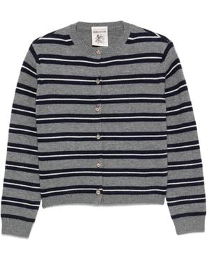 Semicouture Striped Cardigan - Grey