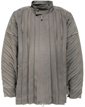 Homme Plissé Issey Miyake Edge プリーツ ジャケット - グレー